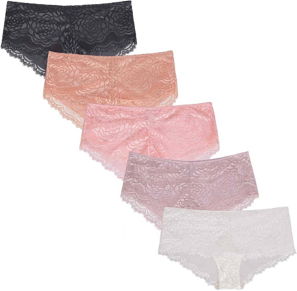rene rofe 5 Pack Floral Lace Hipster