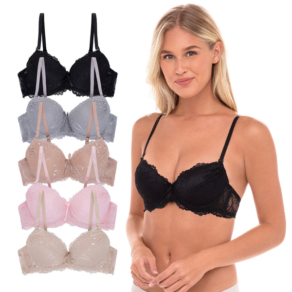 Rene Rofe 5 Pack Push Up Bra