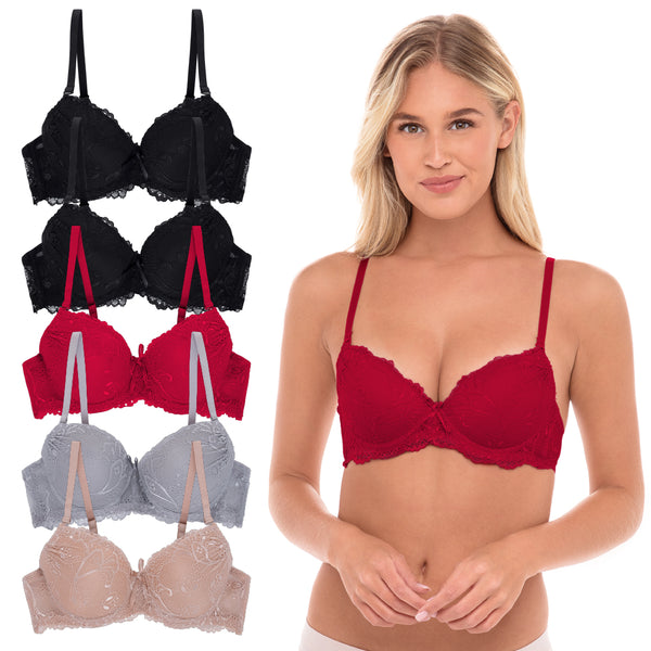 Rene Rofe 5 Pack Push Up Bra