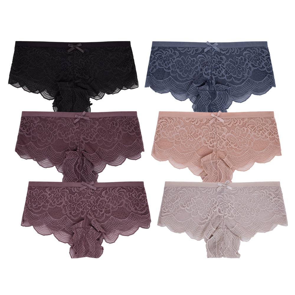 rene rofe 6 Pack Lace Hipster Panties