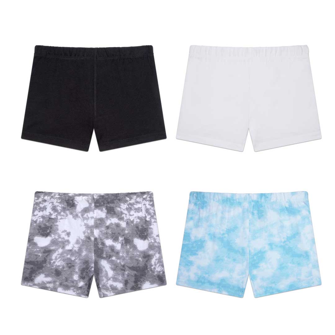 rene rofe Cotton Spandex Girl's Play Shorts - 4 Pack