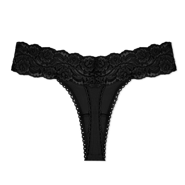 Rene Rofe Cotton Spandex Lace Thong