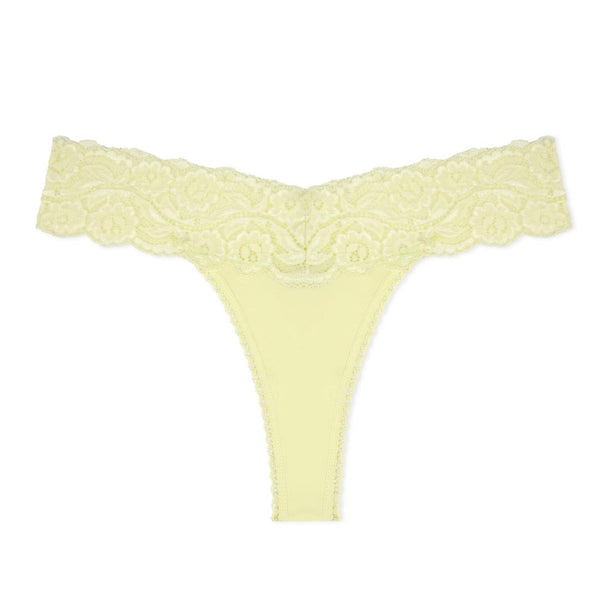 Rene Rofe Cotton Spandex Lace Thong