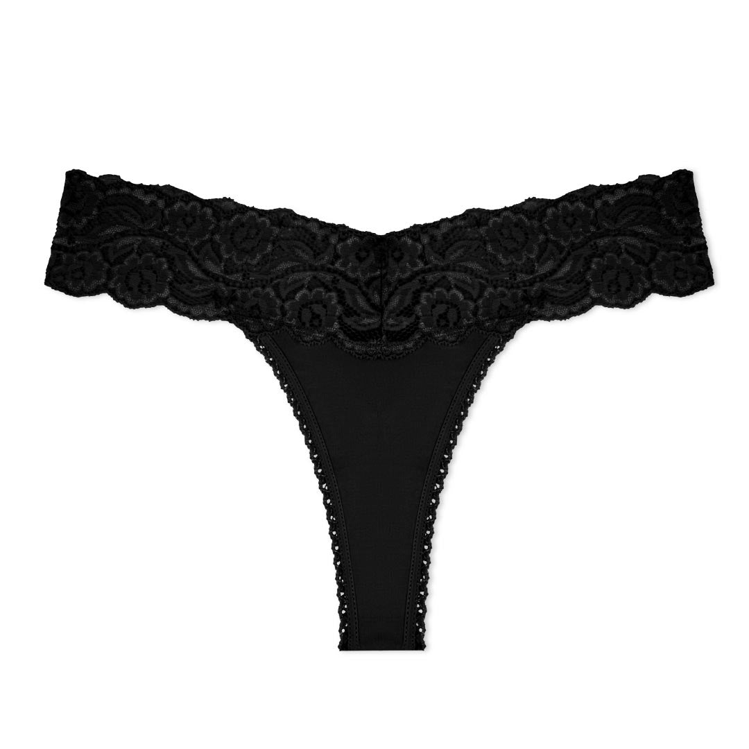 rene rofe Cotton Spandex Lace Thong