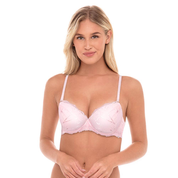 Rene Rofe Floral Lace Double Push Up Bra - 3 Pack