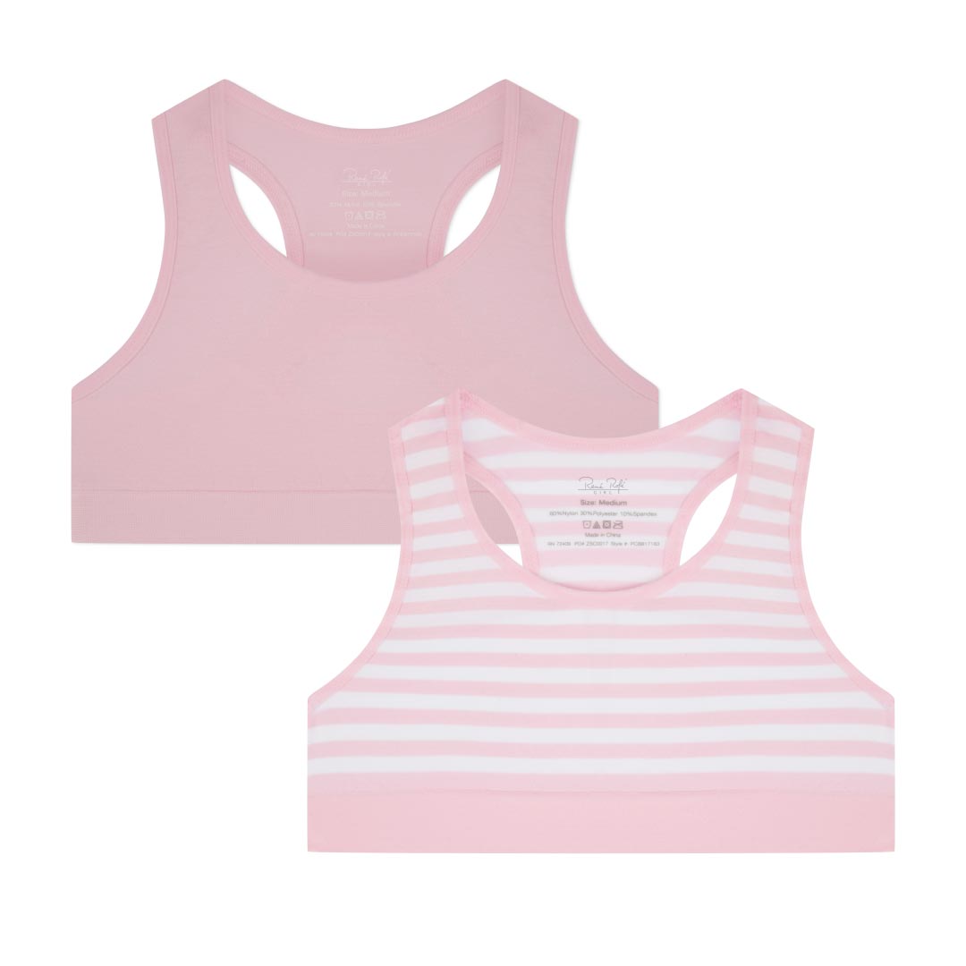 rene rofe Girls 2-Pack Seamless Racerback Bralette