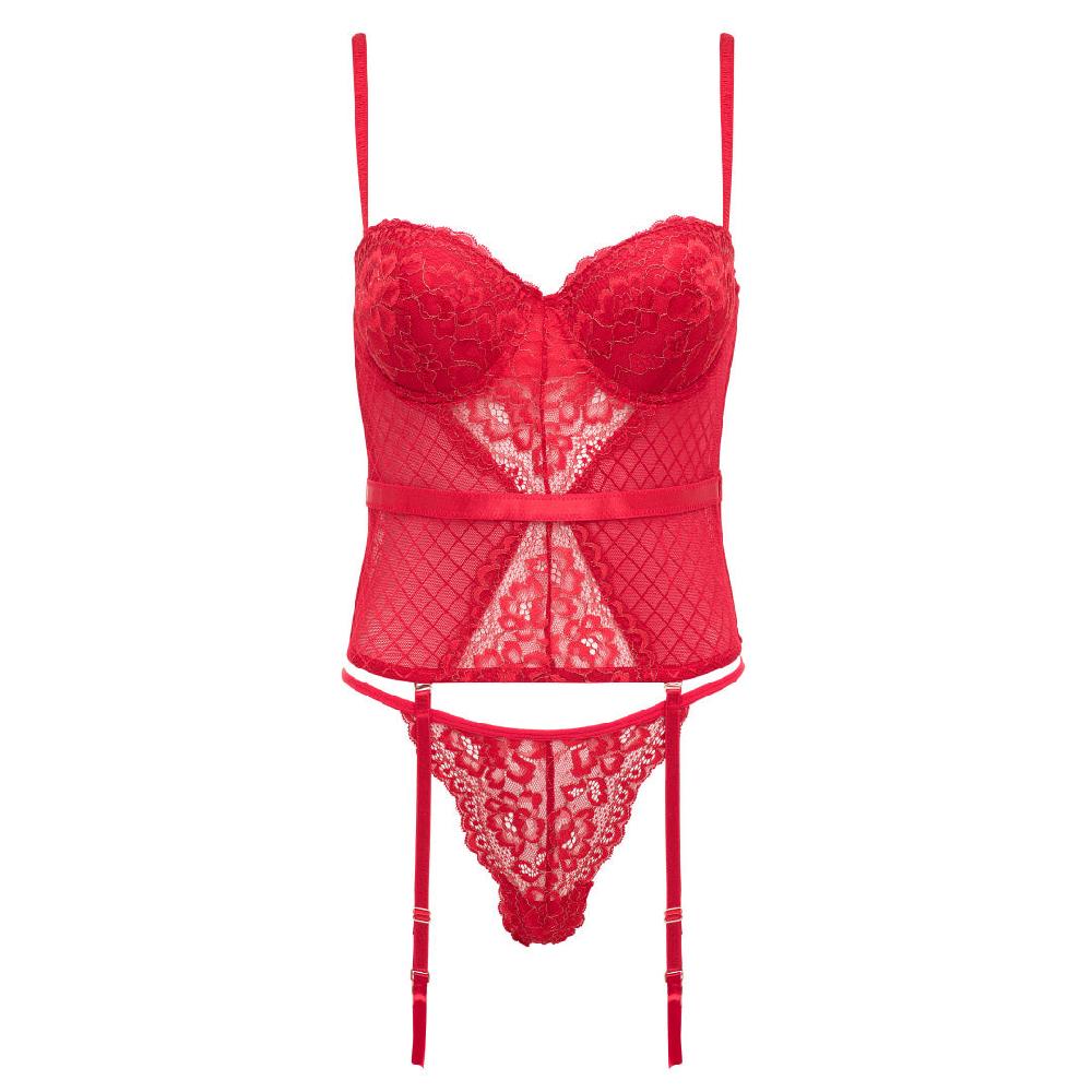 rene rofe Lurex Lace Bustier with G String Set