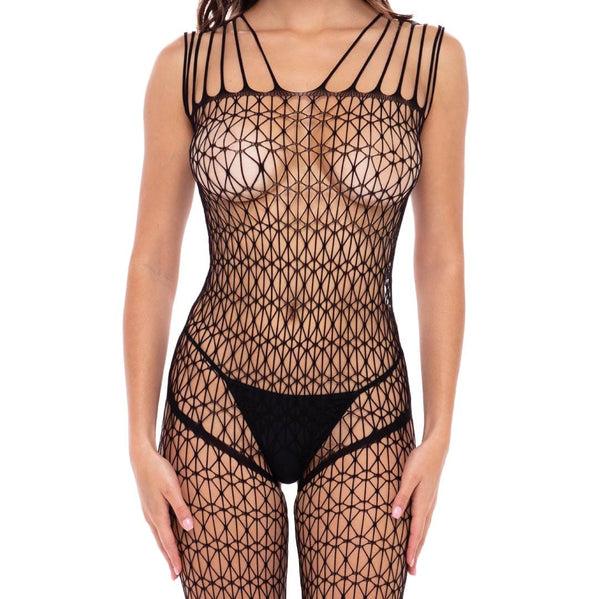 Rene Rofe Neo Geo Crotchless Bodystocking