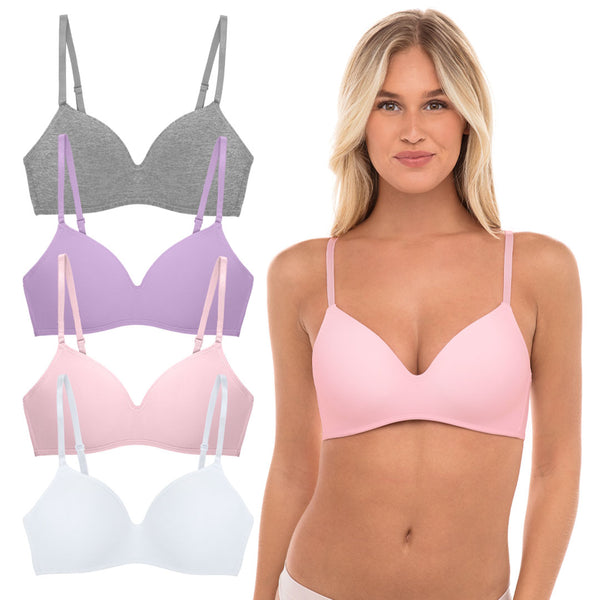 Rene Rofe Soft Foam Wireless T-Shirt Bra - 4 Pack