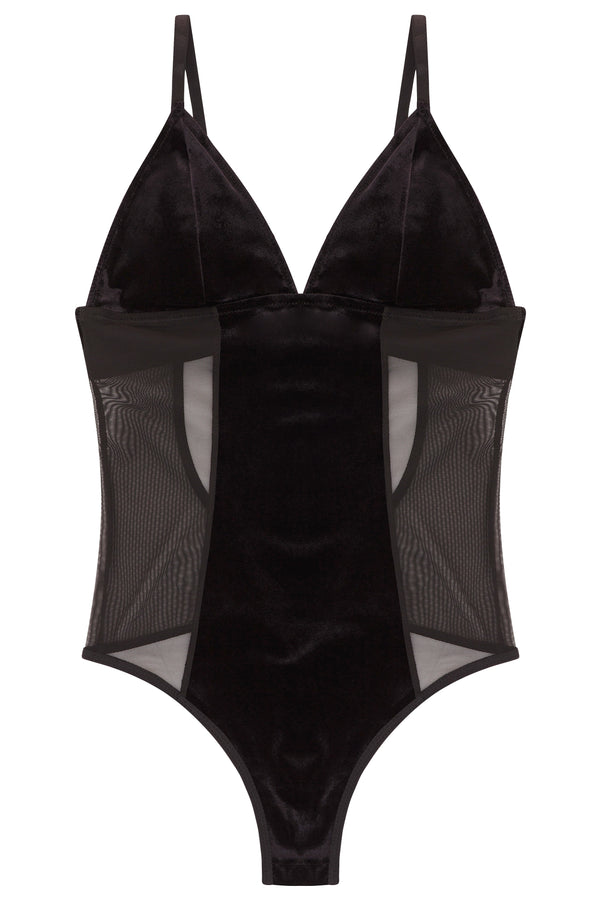 Rene Rofe Velvet Unpadded Shapewear Bodysuit