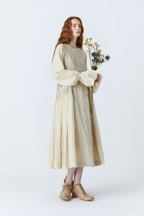 Renli Su Haline Herbal Dye Dress In Beige