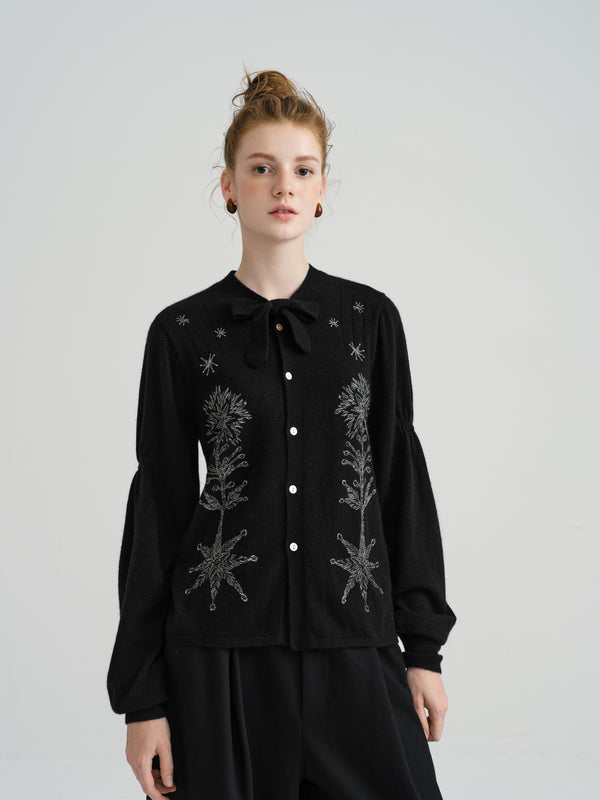 Renli Su Harune's Bow Cardigan Black