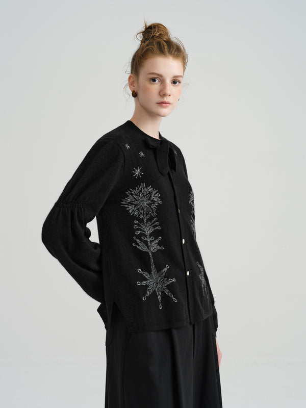 Renli Su Harune's Bow Cardigan Black