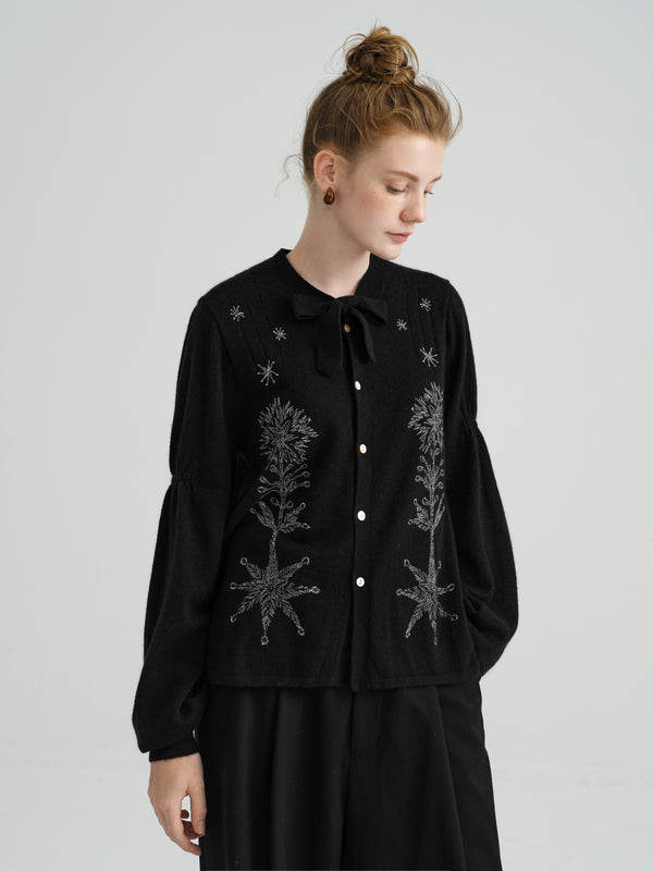 Renli Su Harune's Bow Cardigan Black