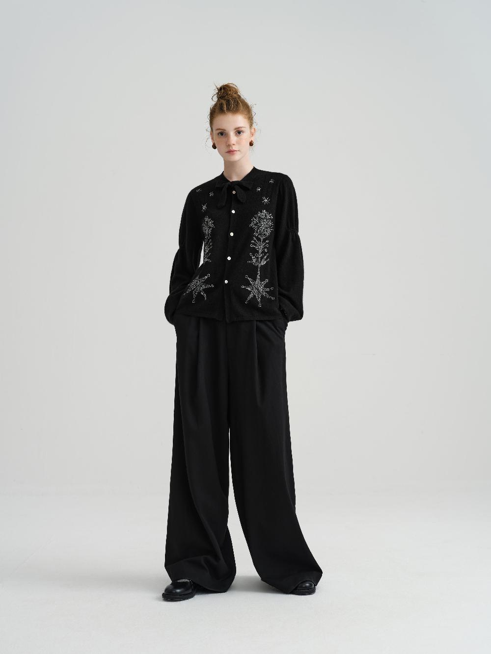 renli su Harune's Bow Cardigan Black