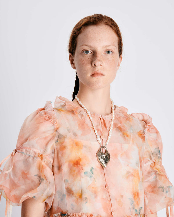 Renli Su Heart And Pearl Necklace