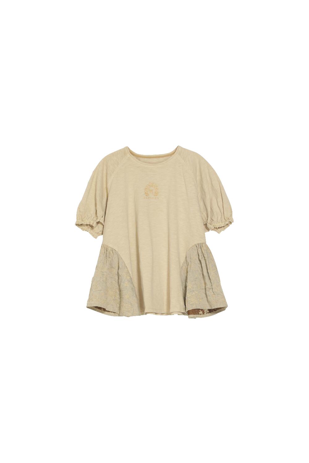 renli su Hindley flare herbal dye top in beige