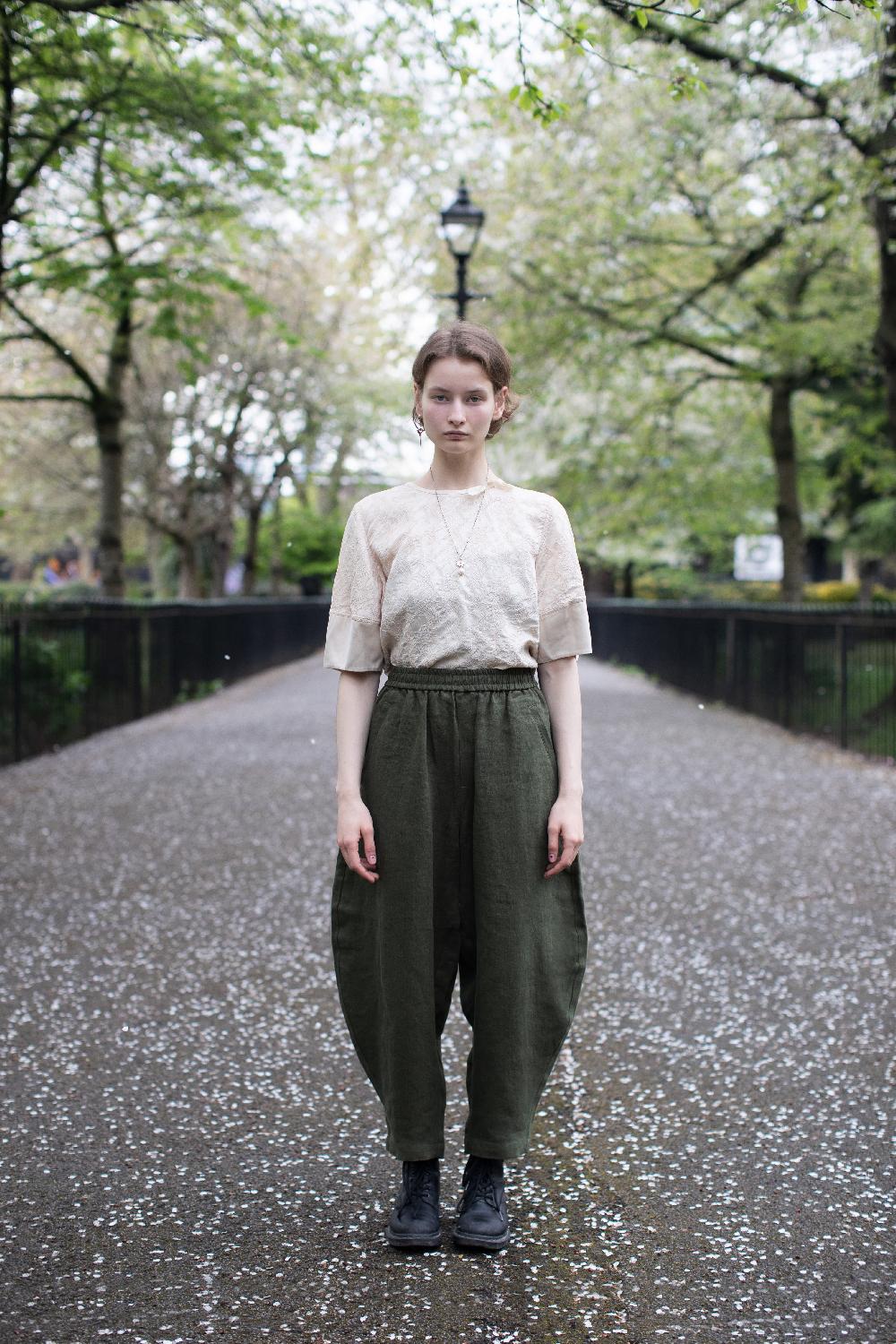 renli su Josephine trousers Moss Green