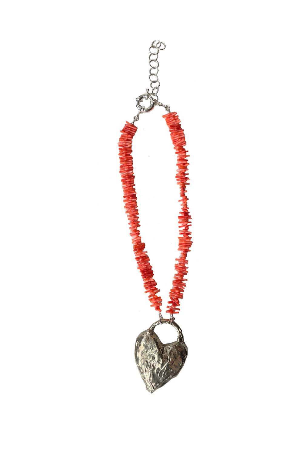 renli su The coral heart necklace