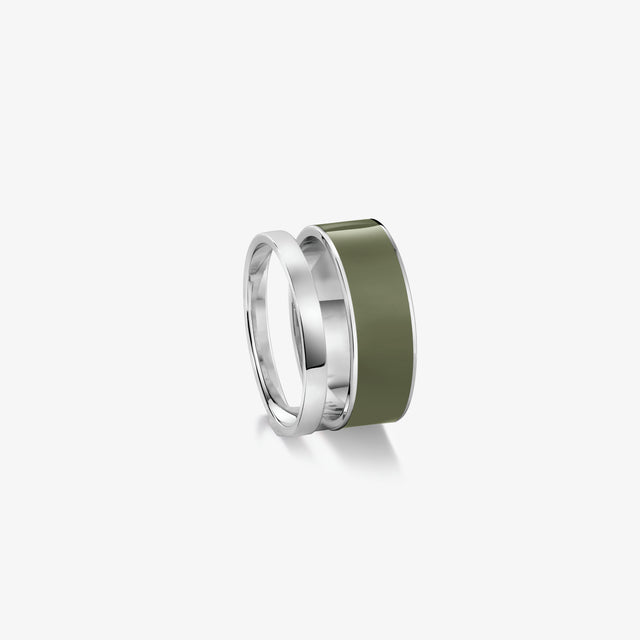 repossi Berbere Chromatic Olive Green lacquer ring