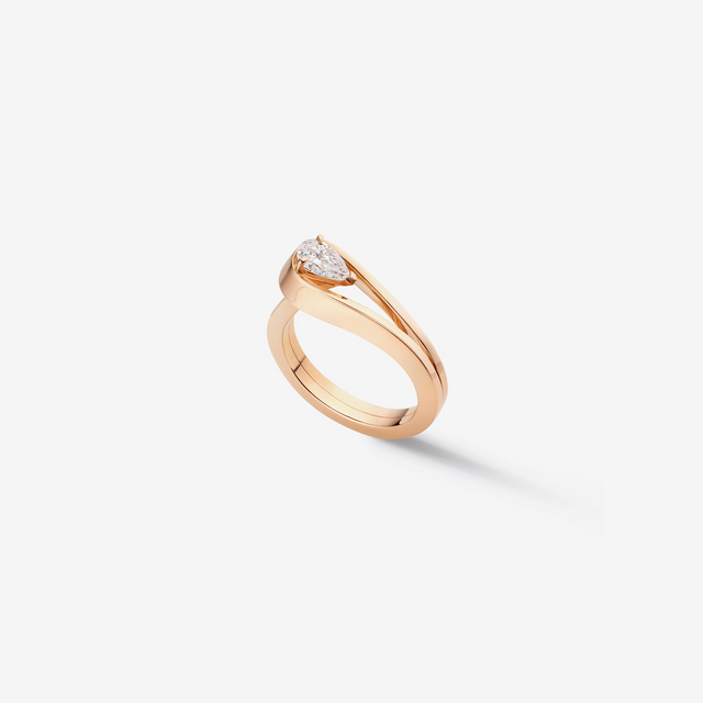 repossi Serti Inversé ring set with 1 diamond