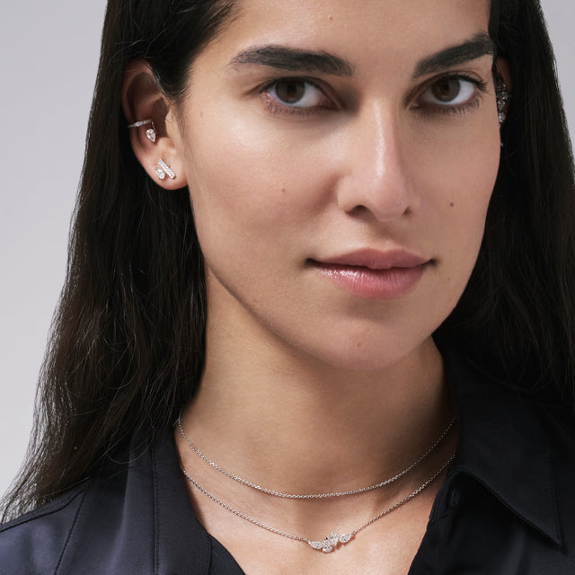 Repossi Serti Sur Vide Stud Earring Set With 1 Diamond