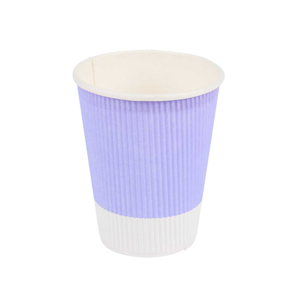 Restaurantware 12 Oz Light Purple Paper Coffee Cup - Ripple Wall - 3 1/2" X 3 1/2" X 4 1/4" - 500 Count Box
