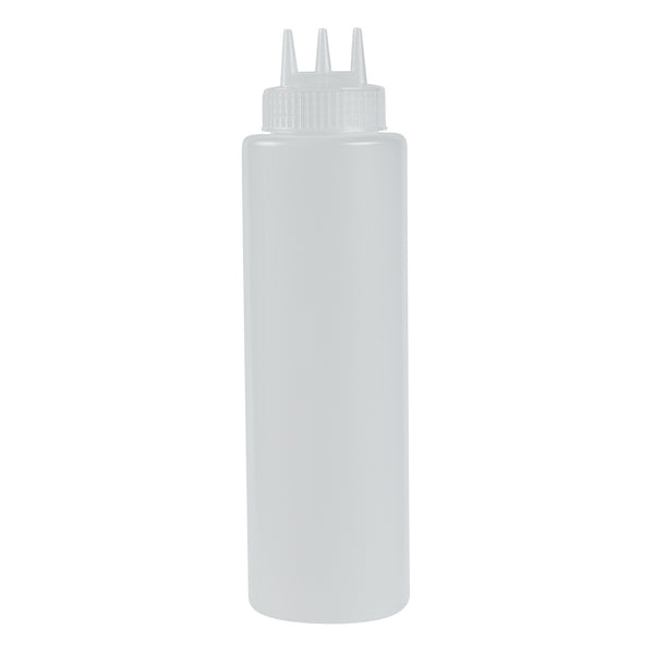 Restaurantware 32 Oz Clear Plastic All-Purpose Squeeze Bottle - With Triple Dispersion Tip - 6 Count Box