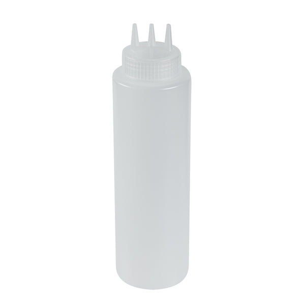Restaurantware 32 Oz Clear Plastic All-Purpose Squeeze Bottle - With Triple Dispersion Tip - 6 Count Box