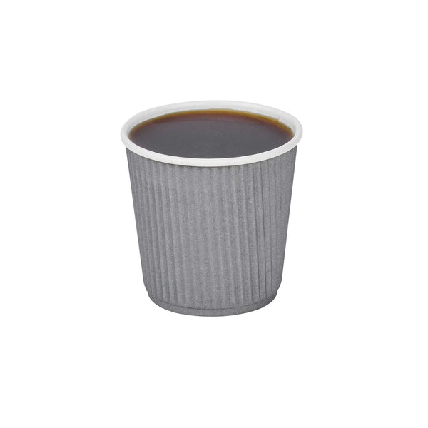Restaurantware 4 Oz Gray Paper Coffee Cup - Ripple Wall - 2 1/2" X 2 1/2" X 2 1/4" - 500 Count Box