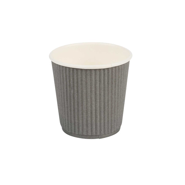 Restaurantware 4 Oz Gray Paper Coffee Cup - Ripple Wall - 2 1/2" X 2 1/2" X 2 1/4" - 500 Count Box