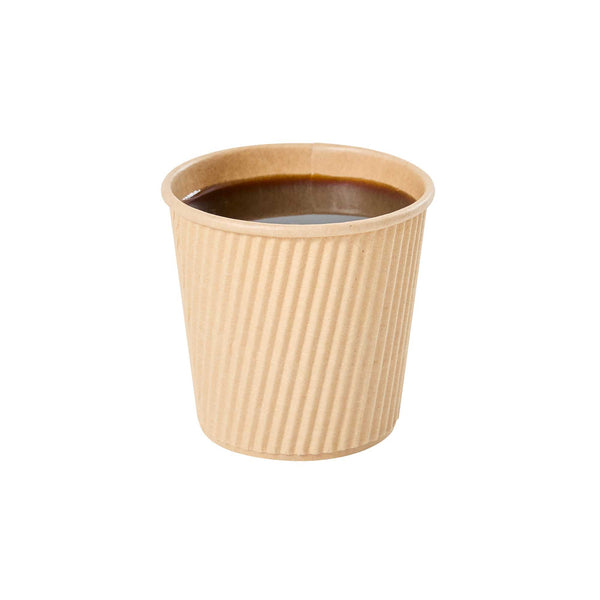 Restaurantware 4 Oz Kraft Paper Coffee Cup - Ripple Wall - 2 1/2" X 2 1/2" X 2 1/4" - 500 Count Box