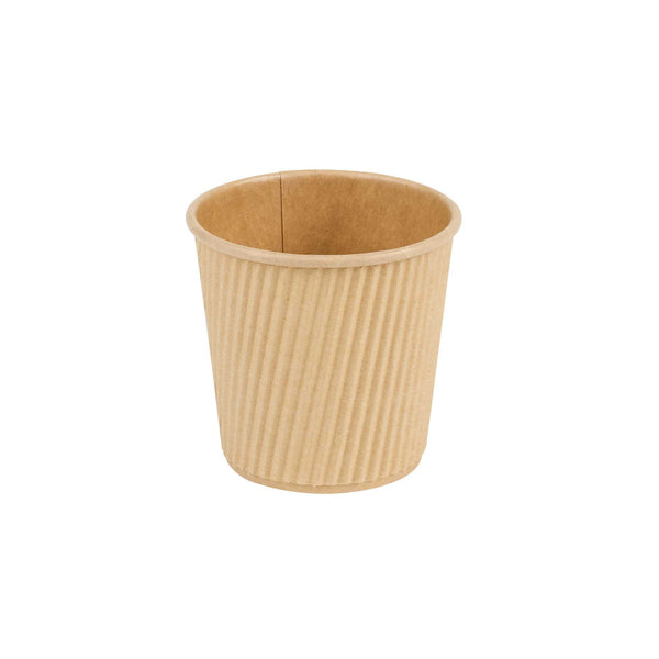 Restaurantware 4 Oz Kraft Paper Coffee Cup - Ripple Wall - 2 1/2" X 2 1/2" X 2 1/4" - 500 Count Box