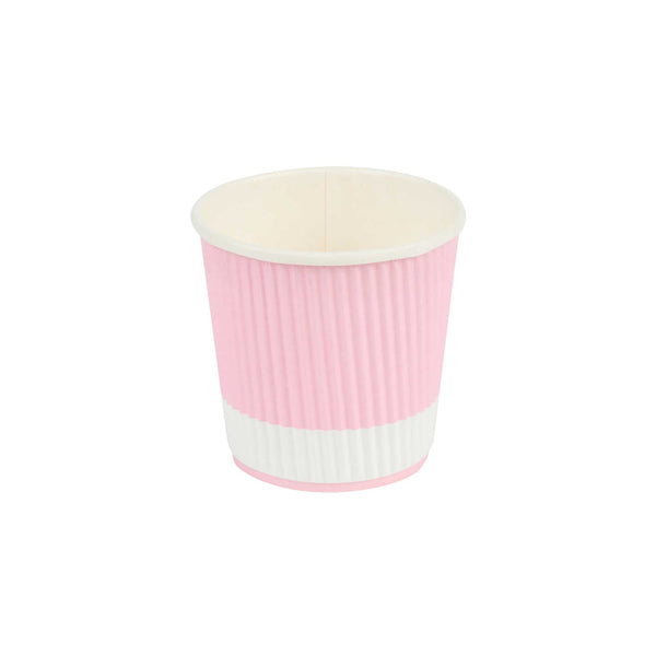 Restaurantware 4 Oz Light Pink Paper Coffee Cup - Ripple Wall - 2 1/2" X 2 1/2" X 2 1/4" - 500 Count Box