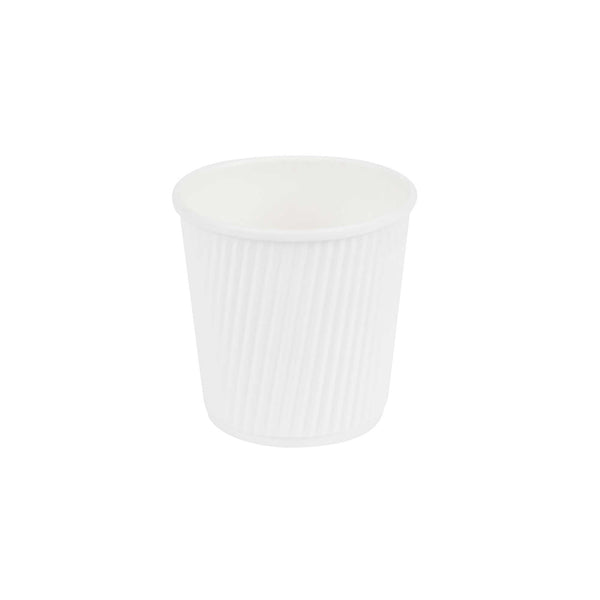Restaurantware 4 Oz White Paper Coffee Cup - Ripple Wall - 2 1/2" X 2 1/2" X 2 1/4" - 500 Count Box