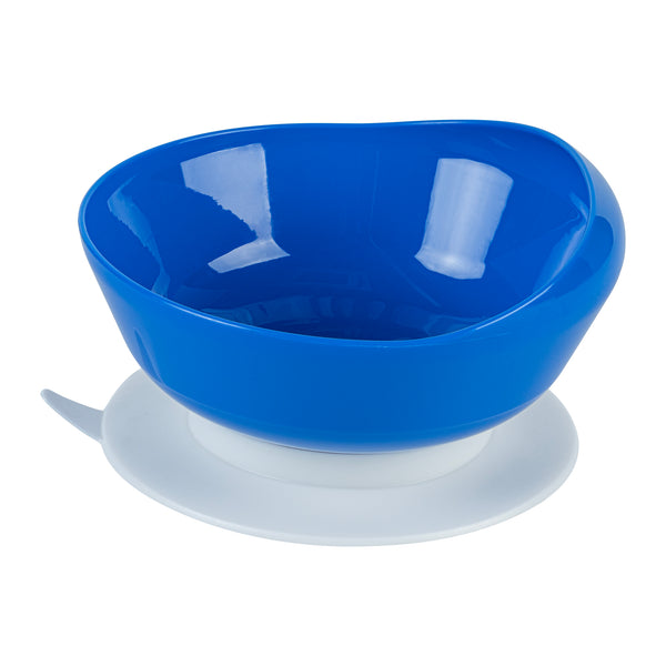 Restaurantware Adapt Tek 19 Oz Round Blue Plastic Scoop Bowl - Spillproof With Suction Base - 5 3/4" X 5 3/4" X 3" - 20 Count Box