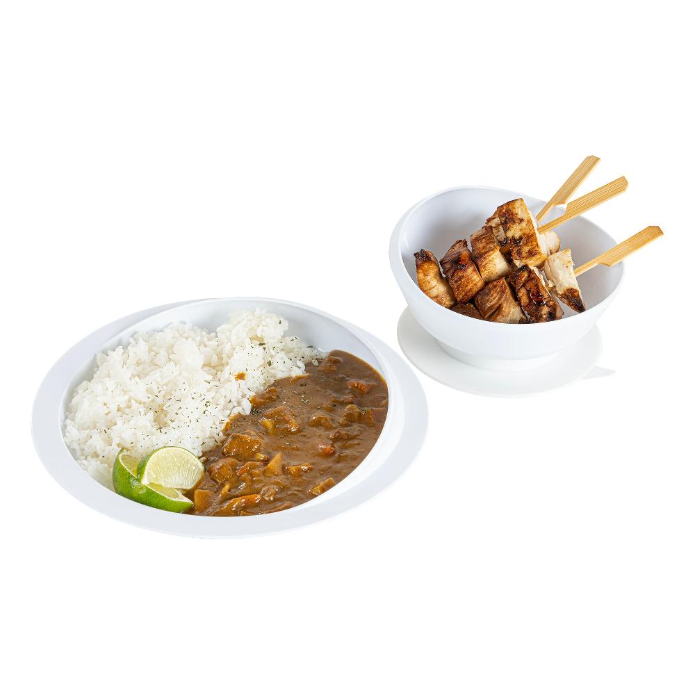 restaurantware Adapt Tek White Plastic 2-Piece Scoop Plate and Bowl Set - Spillproof with Suction Base - Includes 20 Plates and 20 Bowls