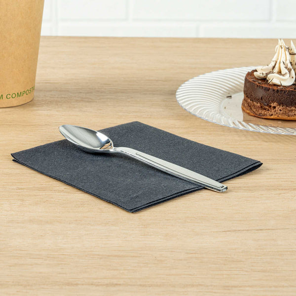 Restaurantware Argento Silver Plastic Dessert Spoon - 5 1/2" - 250 Count Box