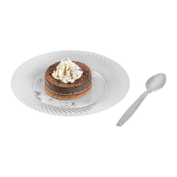 Restaurantware Argento Silver Plastic Dessert Spoon - 5 1/2" - 250 Count Box