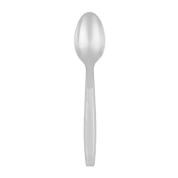 Restaurantware Argento Silver Plastic Spoon - 7" - 250 Count Box
