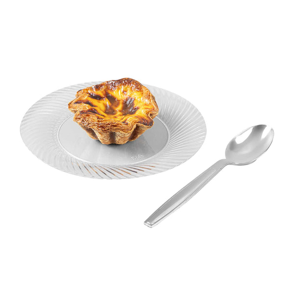 Restaurantware Argento Silver Plastic Spoon - 7" - 250 Count Box