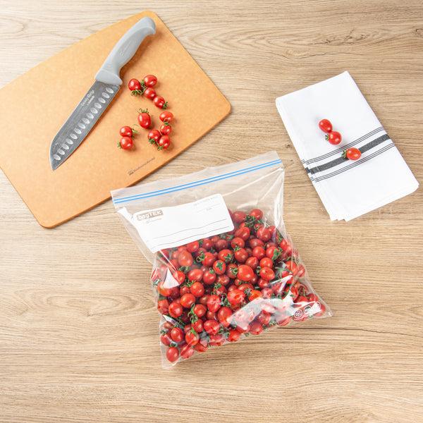 Restaurantware Bag Tek 1 Gal Clear Plastic Freezer Bag - Double Zipper Write-On Label BPA-Free - 10 3/4" X 10 1/2" - 1000 Count Box