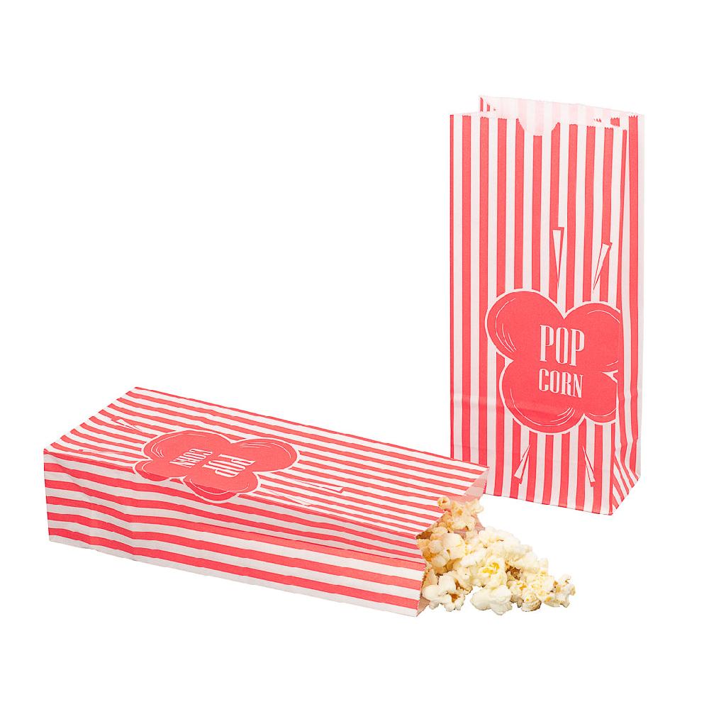 restaurantware Bag Tek 1 oz Red Paper Popcorn Bag - 4 1/4" x 2 1/4" x 9 1/2" - 100 count box