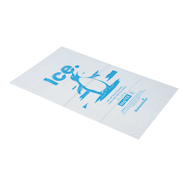 Restaurantware Bag Tek 10 Lb Clear Plastic Ice Bag - With Ice Print - 1000 Count Box