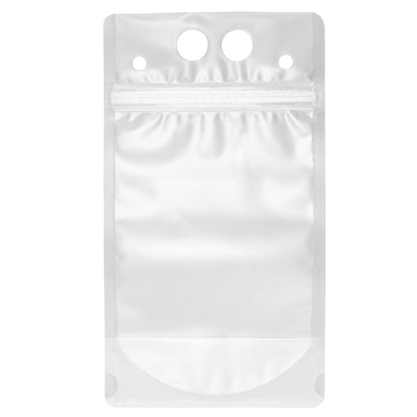 Restaurantware Bag Tek 17 Oz Clear Plastic Drink Pouch - Double Zipper - 5" X 9" - 100 Count Box