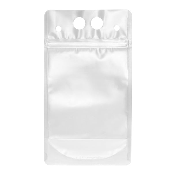 Restaurantware Bag Tek 17 Oz Clear Plastic Drink Pouch - Single Zipper - 5" X 9" X 1 1/2" - 100 Count Box