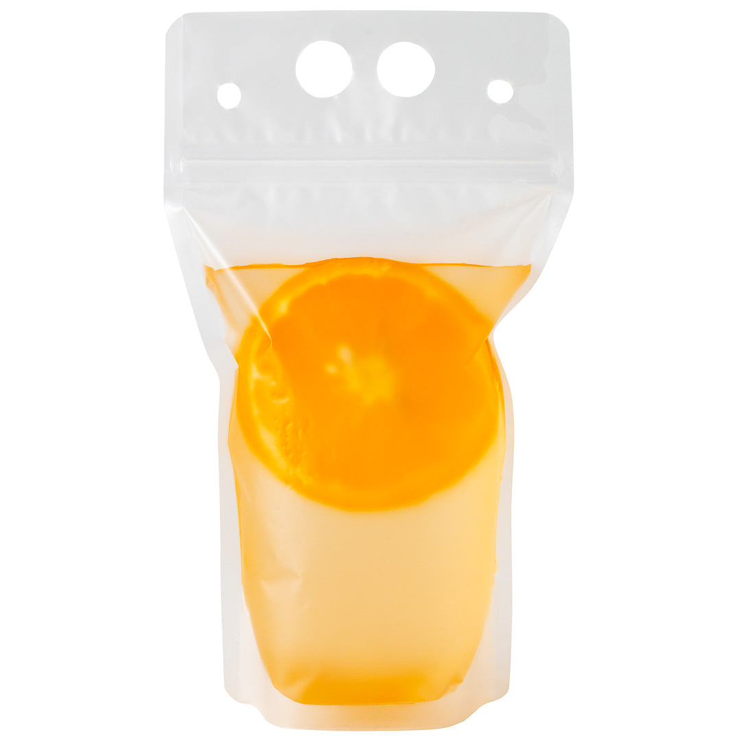 restaurantware Bag Tek 17 oz Clear Plastic Drink Pouch - Single Zipper - 5" x 9" x 1 1/2" - 100 count box