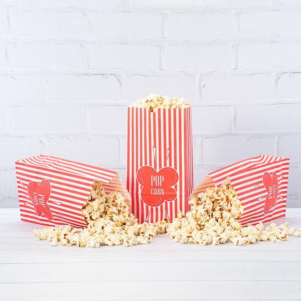 Restaurantware Bag Tek 2 Oz Red Paper Popcorn Bag - 5 1/4" X 3" X 10" - 100 Count Box
