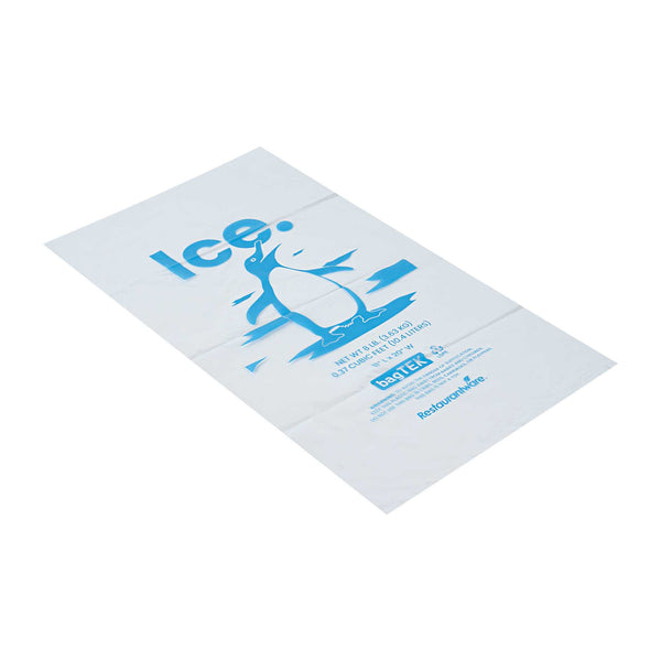 Restaurantware Bag Tek 8 Lb Clear Plastic Ice Bag - With Ice Print - 1000 Count Box