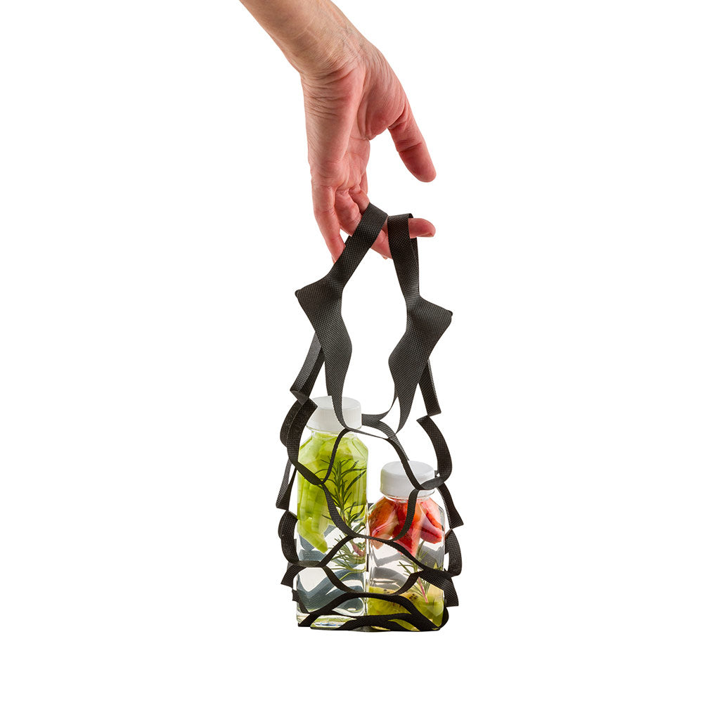 restaurantware Bag Tek Black Medium Net Take Out Bag - 9 3/4" x 8 3/4" - 100 count box